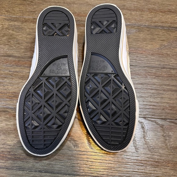 Converse Chuck Taylor All Star Madisson Gold Metallic Glitter Top Sneakers  8 - Picture 11 of 11